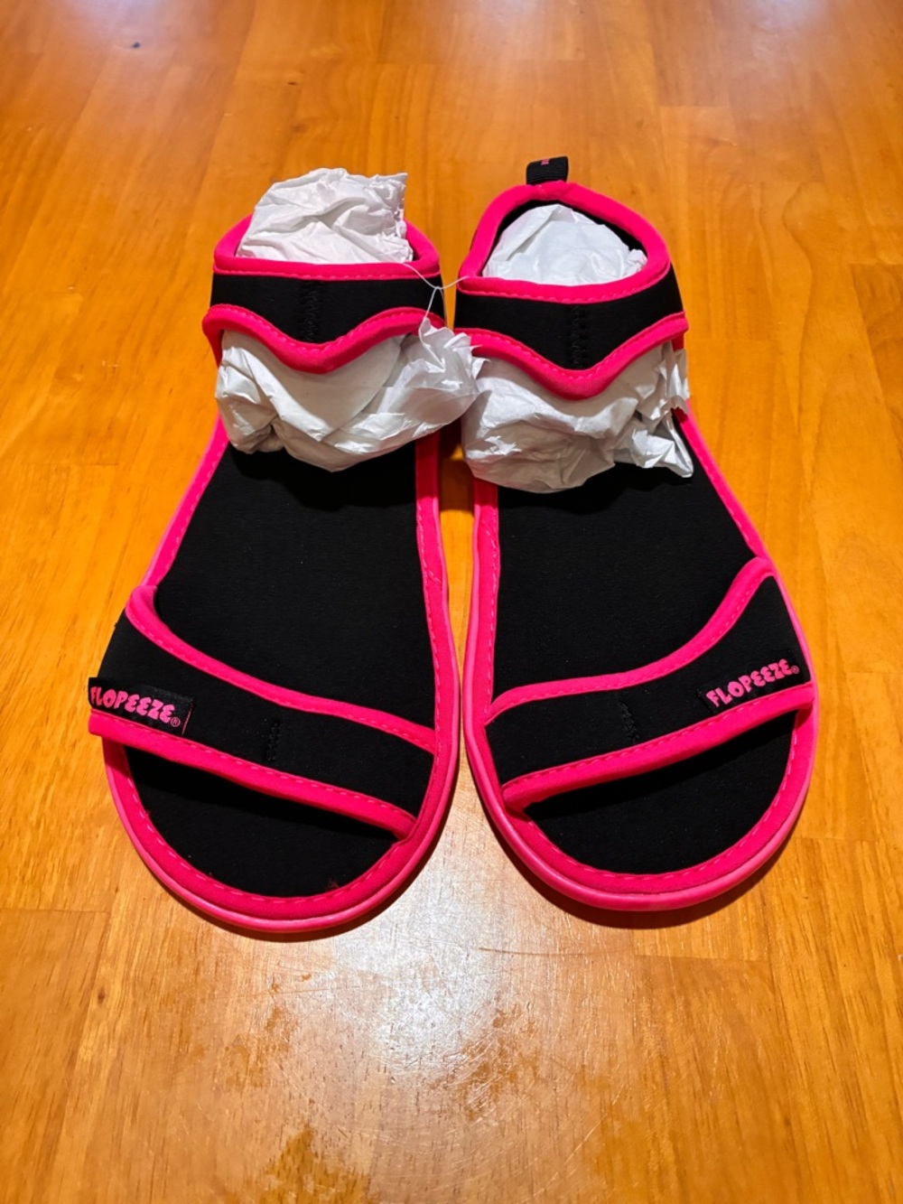 NEW FLOPEEZE Women's Comfort Slip-On Flat Sandals Black Pink US 9/10 EU 40/41